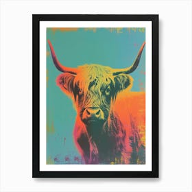 Highland Cattle Polaroid Inspired 1 Art Print