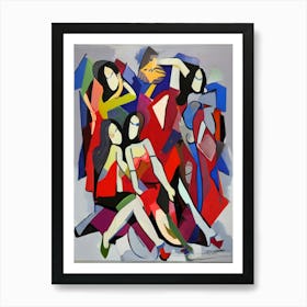 The Ladies Women In Red Art Print