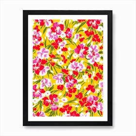 Gladiolus Floral Print Retro Pattern 1 Flower Art Print