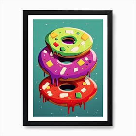 Fun Donuts Illustration 3 Art Print