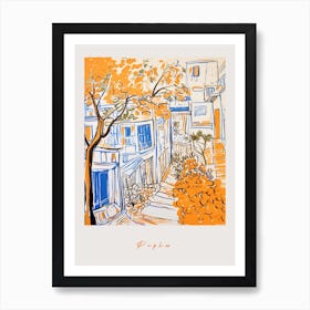 Paphos Cyprus Orange Drawing Poster Art Print