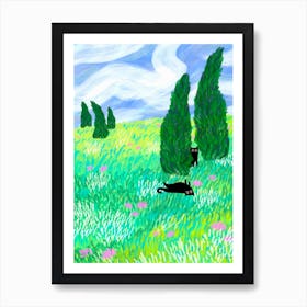 Field Cats Art Print