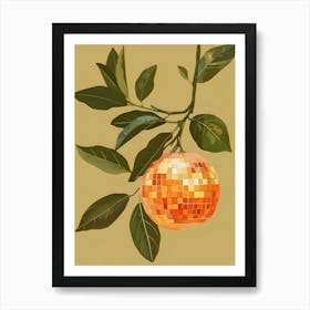 Orange With A Disco Ball Affiche