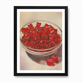 Red Gummy Bears Vintage Advertisement Illustration 3 Art Print