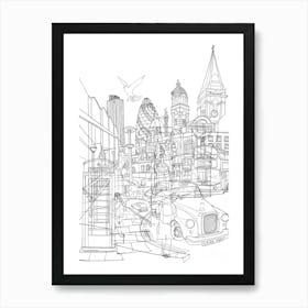 London! (Black and white)  Art Print