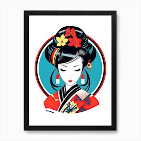 Geisha Minimal Illustration 1 Art Print