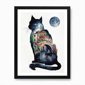 Cat In Venice 1 Art Print