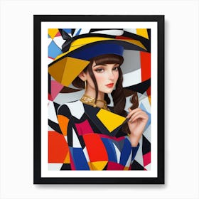 Woman In A Hat - Cubism 11 Art Print