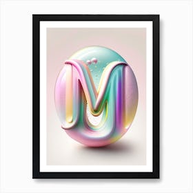 M, Alphabet Bubble Rainbow 1 Art Print