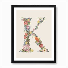 K Oat Alphabet Letter Art Print