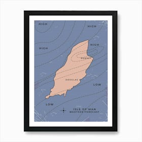 Isle of Man Weather Forecast Map Art Print