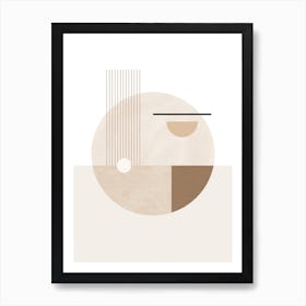 Neutral Semicircles Poster No.1 Art Print