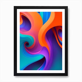 Abstract Colorful Waves Vertical Composition 15 Art Print