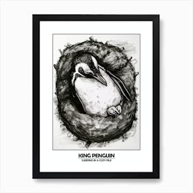 Penguin Sleeping In A Cozy Pile Poster 4 Art Print