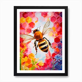 Honeycomb Bee Colour Pop 3 Art Print