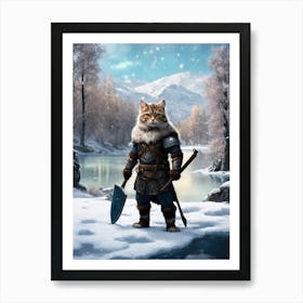 Viking Cat Art Print