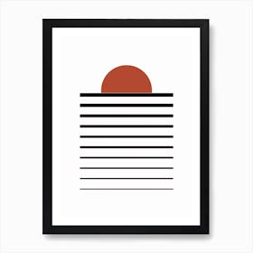 Sunset Minimal Mid Century Abstract Art Print