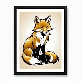 Fox art painting Art Print