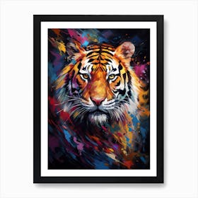 Tiger Art In Abstract Expressionism Style 4 Art Print