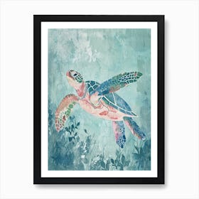 Sea Turtle Exploring The Ocean Painting 1 Art Print