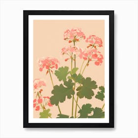 Geraniums Flower Big Bold Illustration 4 Art Print