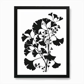 Ginkgo Tree Simple Geometric Nature Stencil 3 Art Print