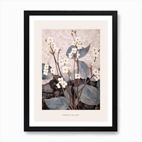 Flower Illustration Forget Me Not Flower 3 Poster Art Print