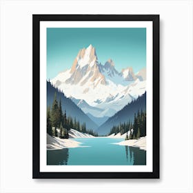 Chamonix Mont Blanc   France, Ski Resort Illustration 0 Simple Style Art Print