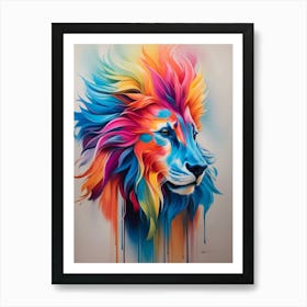 Colorful Lion Art Print