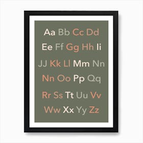 Abc Alphabet Children's Sage Art Print