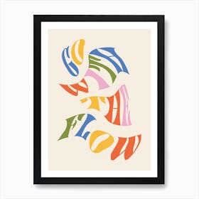 Go With The Flow Rainbow colourful Art Print