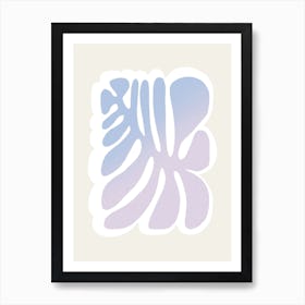 Bold Gradient Floral Lila Blue Art Print