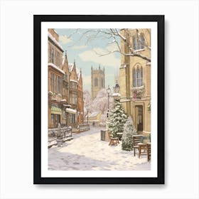 Vintage Winter Illustration Oxford United Kingdom 2 Art Print