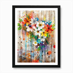 Flowers On The Wall 1 Art Print