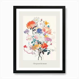 Chrysanthemum 3 Collage Flower Bouquet Poster Art Print