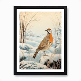 Winter Bird Painting Pheasant 2 Art Print