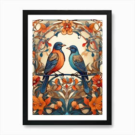 Default Stylized Colorful Design Of Birds In Art Nouveau Style 1 (3) Art Print