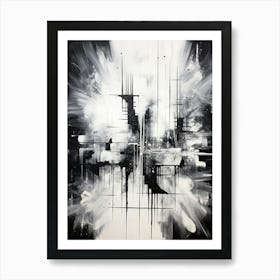 Metaphysical Exploration Abstract Black And White 7 Art Print