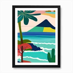 Isla De Ometepe Nicaragua Muted Pastel Tropical Destination Poster