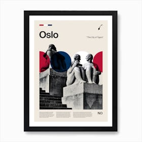 Mid Century Oslo Travel Art Print