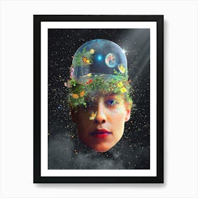 Flower In The Head Art Print