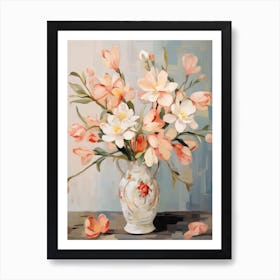 Freesia Flower Still Life Painting 3 Dreamy Art Print