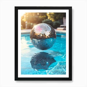 Disco Ball In The Pool Art Print