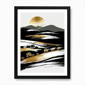 Gold And Black Landscape 2 Art Print