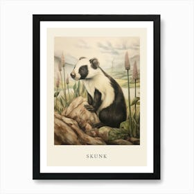 Beatrix Potter Inspired  Animal Watercolour Skunk 1 Art Print