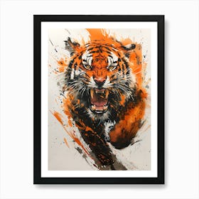 Badass Angry Tiger Ink Painting 17 Art Print