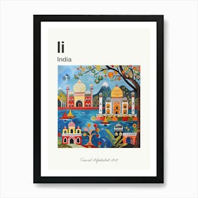 Kids Travel Alphabet  India 3 Art Print