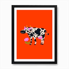 Grazing Cow Art Print