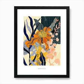 Colourful Flower Illustration Poster Marigold 4 Art Print