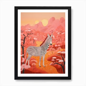 Zebra At Sunrise 2 Art Print